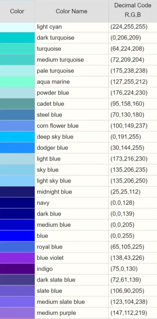 blue colors