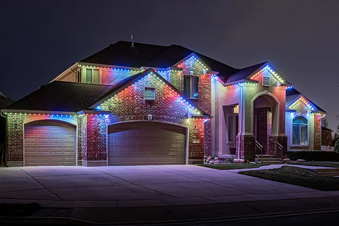 Permanent holiday and accent lighting installation in Renton, WA