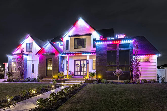 Permanent holiday and accent lighting installation in Covington, WA